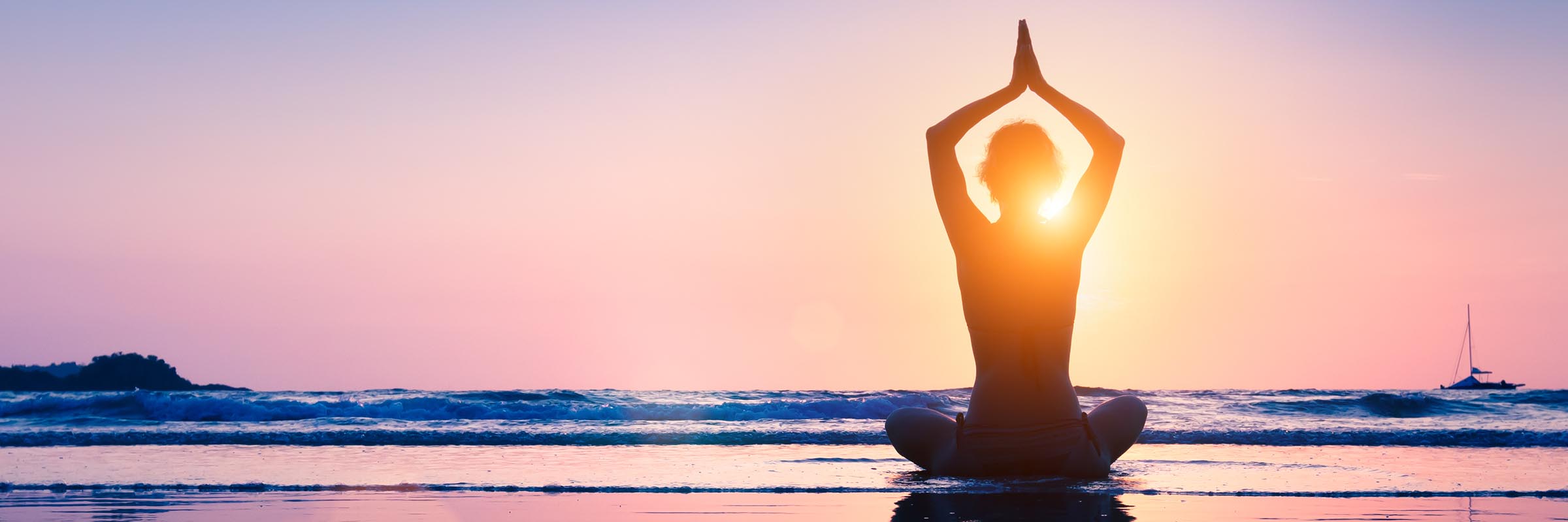 Yogi on the Beach at Sunset