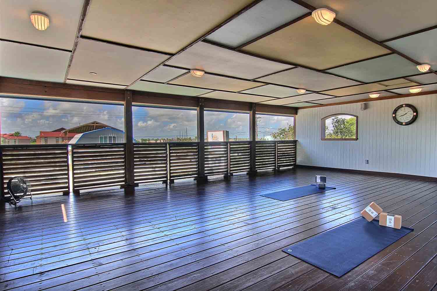 The yoga studio at Port A Yoga in Port Aransas