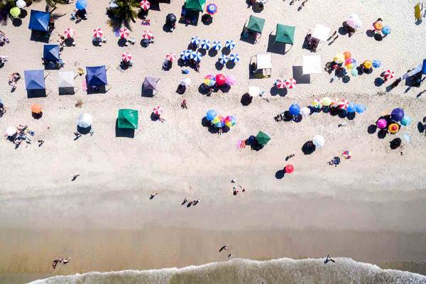 Visitors on Port Aransas Beach