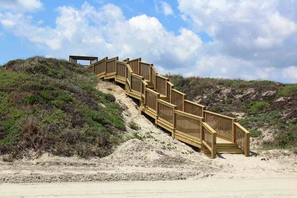 Stairs on the beach at Port Aranasas