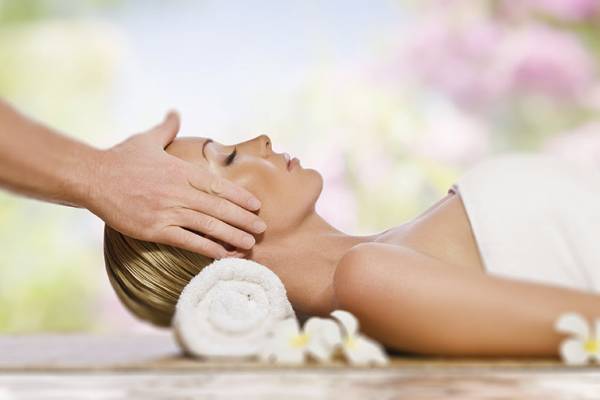 Woman getting a relaxing massage at the spa