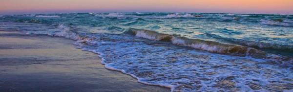 Beach at sunset in Port A, Texas