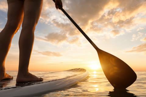 paddleboarding at sunset paddleboarding at sunset