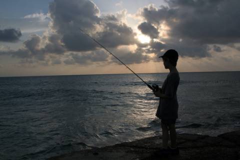 young boy fishing young boy fishing
