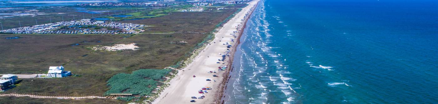 port aransas beach view from above